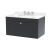 Nuie Classique Wall Hung 1-Drawer Vanity Unit with 3TH White Round Marble Top Basin 800mm Wide - Satin Anthracite