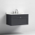 Nuie Classique Wall Hung 1-Drawer Vanity Unit with 3TH White Round Marble Top Basin 800mm Wide - Satin Anthracite