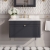 Nuie Classique Wall Hung 1-Drawer Vanity Unit with 3TH White Round Marble Top Basin 800mm Wide - Satin Anthracite | Thumbnail Image