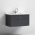 Nuie Classique Wall Hung 1-Drawer Vanity Unit with 1TH White Square Marble Top Basin 800mm Wide - Satin Anthracite