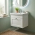 Nuie Classique Wall Hung 1-Drawer Vanity Unit with Basin 500mm Wide Satin White - 1 Tap Hole