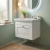 Nuie Classique Wall Hung 1-Drawer Vanity Unit with Basin 500mm Wide Satin White - 3 Tap Hole