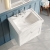 Nuie Classique Wall Hung 1-Drawer Vanity Unit with Basin 600mm Wide Satin White - 3 Tap Hole | Thumbnail Image