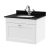 Nuie Classique Wall Hung 1-Drawer Vanity Unit with 1TH Black Marble Top Basin 600mm Wide - Satin White