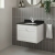 Nuie Classique Wall Hung 1-Drawer Vanity Unit with 1TH Black Marble Top Basin 600mm Wide - Satin White