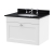 Nuie Classique Wall Hung 1-Drawer Vanity Unit with 3TH Black Marble Top Basin 600mm Wide - Satin White