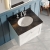 Nuie Classique Wall Hung 1-Drawer Vanity Unit with 3TH Black Marble Top Basin 600mm Wide - Satin White | Thumbnail Image