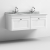 Nuie Classique Wall Hung 2-Drawer Vanity Unit with 1TH Grey Marble Top Basin 1200mm Wide - Satin White