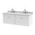 Nuie Classique Wall Hung 2-Drawer Vanity Unit with 1TH Grey Round Marble Top Basin 1200mm Wide - Satin White