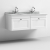 Nuie Classique Wall Hung 2-Drawer Vanity Unit with 1TH Grey Round Marble Top Basin 1200mm Wide - Satin White