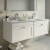 Nuie Classique Wall Hung 2-Drawer Vanity Unit with 1TH Grey Round Marble Top Basin 1200mm Wide - Satin White