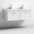 Nuie Classique Satin White 1200mm Wall Hung Vanity Unit with White Marble Top Basin