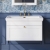 Nuie Classique Wall Hung 1-Drawer Vanity Unit with Basin 800mm Wide Satin White - 3 Tap Hole | Thumbnail Image
