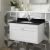 Nuie Classique Wall Hung 1-Drawer Vanity Unit with 1TH Black Marble Top Basin 800mm Wide - Satin White