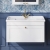 Nuie Classique Wall Hung 1-Drawer Vanity Unit with Traditional Basin 800mm Wide Satin White - 1 Tap Hole | Thumbnail Image