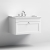 Nuie Classique Wall Hung 1-Drawer Vanity Unit with Traditional Basin 800mm Wide Satin White - 3 Tap Hole