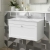 Nuie Classique Wall Hung 1-Drawer Vanity Unit with 1TH Grey Marble Top Basin 800mm Wide - Satin White