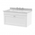 Nuie Classique Wall Hung 1-Drawer Vanity Unit with 3TH Grey Marble Top Basin 800mm Wide - Satin White