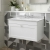 Nuie Classique Wall Hung 1-Drawer Vanity Unit with 3TH Grey Marble Top Basin 800mm Wide - Satin White