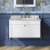 Nuie Classique Wall Hung 1-Drawer Vanity Unit with 3TH Grey Marble Top Basin 800mm Wide - Satin White | Thumbnail Image
