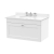 Nuie Classique Wall Hung 1-Drawer Vanity Unit with 3TH White Round Marble Top Basin 800mm Wide - Satin White