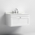 Nuie Classique Wall Hung 1-Drawer Vanity Unit with 3TH White Round Marble Top Basin 800mm Wide - Satin White