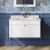Nuie Classique Wall Hung 1-Drawer Vanity Unit with 1TH White Square Marble Top Basin 800mm Wide - Satin White | Thumbnail Image