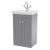 Nuie Classique Floor Standing 2-Door Vanity Unit with Basin 500mm Wide Satin Grey - 1 Tap Hole