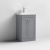 Nuie Classique Floor Standing 2-Door Vanity Unit with Basin-3 500mm Wide - Satin Grey