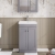 Nuie Classique Floor Standing 2-Door Vanity Unit with Basin-3 500mm Wide - Satin Grey | Thumbnail Image