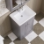 Nuie Classique Floor Standing 2-Door Vanity Unit with Basin 500mm Wide Satin Grey - 0 Tap Hole | Thumbnail Image