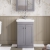 Nuie Classique Floor Standing 2-Door Vanity Unit with Basin 500mm Wide Satin Grey - 0 Tap Hole | Thumbnail Image