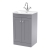 Nuie Classique Floor Standing 2-Door Vanity Unit with Curved Basin 500mm Wide - Satin Grey | Thumbnail Image