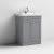 Nuie Classique Floor Standing 2-Door Vanity Unit with Basin 600mm Wide Satin Grey - 1 Tap Hole