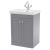 Nuie Classique Floor Standing 2-Door Vanity Unit with Basin 600mm Wide Satin Grey - 1 Tap Hole