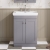 Nuie Classique Floor Standing 2-Door Vanity Unit with Basin 600mm Wide Satin Grey - 3 Tap Hole | Thumbnail Image