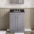 Nuie Classique Floor Standing 2-Door Vanity Unit with 3TH Black Marble Top Basin 600mm Wide - Satin Grey | Thumbnail Image