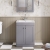 Nuie Classique Floor Standing 2-Door Vanity Unit with 1TH Minimalist Basin 600mm Wide - Satin Grey | Thumbnail Image