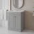 Nuie Classique Floor Standing 2-Door Vanity Unit with Traditional Basin 600mm Wide Satin Grey - 3 Tap Hole