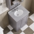 Nuie Classique Floor Standing 2-Door Vanity Unit with 3TH Grey Marble Top Basin 600mm Wide - Satin Grey | Thumbnail Image