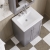 Nuie Classique Floor Standing 2-Door Vanity Unit with 3TH Contemporary Basin 600mm Wide - Satin Grey | Thumbnail Image