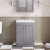 Nuie Classique Floor Standing 2-Door Vanity Unit with 3TH Contemporary Basin 600mm Wide - Satin Grey | Thumbnail Image