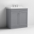 Nuie Classique Floor Standing 2-Door Vanity Unit with Basin 800mm Wide Satin Grey - 3 Tap Hole
