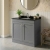 Nuie Classique Floor Standing 2-Door Vanity Unit with 1TH Black Marble Top Basin 800mm Wide - Satin Grey