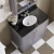 Nuie Classique Floor Standing 2-Door Vanity Unit with 1TH Black Marble Top Basin 800mm Wide - Satin Grey | Thumbnail Image