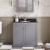 Nuie Classique Floor Standing 2-Door Vanity Unit with 1TH Black Marble Top Basin 800mm Wide - Satin Grey | Thumbnail Image