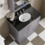 Nuie Classique Floor Standing 2-Door Vanity Unit with 3TH Black Marble Top Basin 800mm Wide - Satin Grey | Thumbnail Image