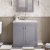 Nuie Classique Floor Standing 2-Door Vanity Unit with 1TH Minimalist Basin 800mm Wide - Satin Grey | Thumbnail Image