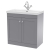 Nuie Classique Floor Standing 2-Door Vanity Unit with 1TH Thin-Edge Basin 800mm Wide - Satin Grey