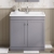 Nuie Classique Floor Standing 2-Door Vanity Unit with Traditional Basin 800mm Wide Satin Grey - 1 Tap Hole | Thumbnail Image